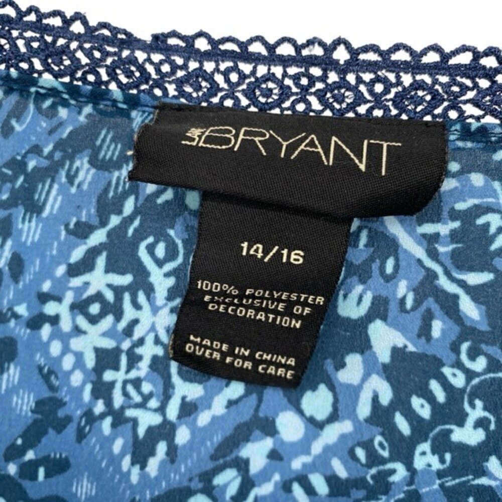 Lane Bryant Blue Sheer Boho Blouse Top - Picture 3 of 6